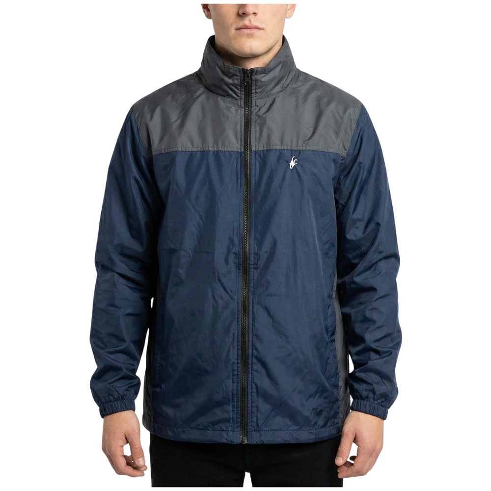 Frogg Toggs‎ Men's Lightweight Colorblock Full Zip Jacket Navy Grey Mens Large